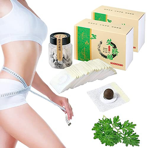 Natural Herbal Belly Sticker,60 Stück Mugwort Navel Sticker,Mugwort Navel Sticker,Beifuß Nabel Aufkleber,Detox Pflaster,Beifuß Nabel Aufkleber