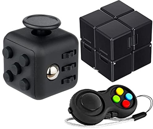 Yeefunjoy 3Pcs Anti-Stress Würfel Spielzeug, Infinity Cube, Fidget Pad Controller, Dekompression Spielzeug, Tötungs Zeit Zappeln Spielwaren für Kinder und Erwachsene Stressaubbau bei Nervösität