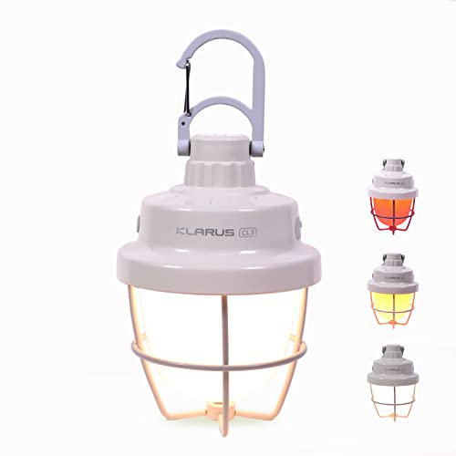 KLARUS CL3 Linterna Camping,recargable Lampara Camping, 280 Lúmenes, con 4 modos de luz, IPX5 Resistente al Agua, para Tienda de Campaña, Pesca, Senderismo, Emergencia