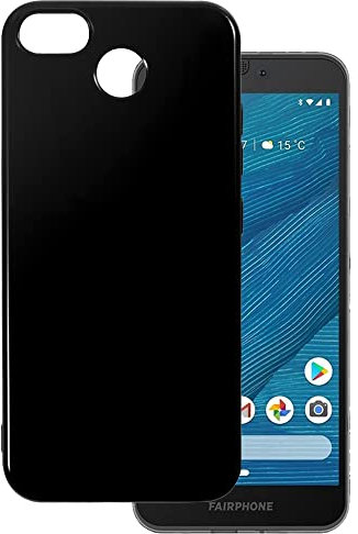 Schutzhülle für Fairphone 3 Plus, ultradünn, Gel, Pudding, weiches Silikon, für Fairphone 3 Plus 5,7 Zoll (14,4 cm) (schwarz)
