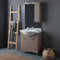 Ensemble de Salle de Bains sur Pied 75 cm en chêne Naturel avec lavabo, Miroir et unité Murale Rimini