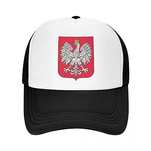 VIDOJI Baseballmütze Baseballmütze mit Flagge des Königreichs Polen für Männer und Frauen Verstellbare Trucker Cap Sport Snapback Sommer Outdoor-Sonnenschutz Geschenk für Männer und Frauen