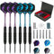 flintronic Dartpfeile, 6 Stück 24 Gramm Steel Darts Pfeile Set, Aluminium Darts Schäfte, 6 Edelstahlpfeile, 6 PVC-Schäfte, 12 O-Ringen, 12 Poly-Standard-Flights, Dartspitzer, Flugschutz, Geschenkbox