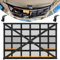 HAPPY FINDING Autodach Gepäcknetz Decke, 90 × 65 cm Universal Aufbewahrungsnetz mit Verstellbare Kreuzgurte und 3 unabhängige Reißverschlusstaschen für Vier Dach Armlehnen auf Autos, Jeeps, Van, SUV