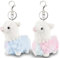 ANBOOR 2Pack Piccoli peluche Alpaca con portachiavi Pecora Peluche Kawaii Giocattolo regali per l'asilo (Blu & Rosa)