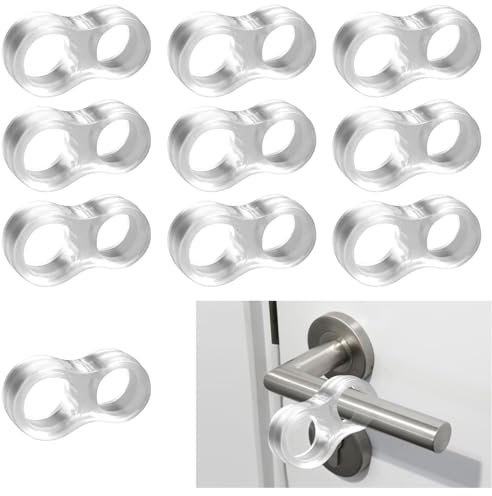 Giantree Lot de 10 Butées de Porte Anti-Collision - Protection de Poignée et Butée Murale pour Bureau, École, Maison (Transparent)