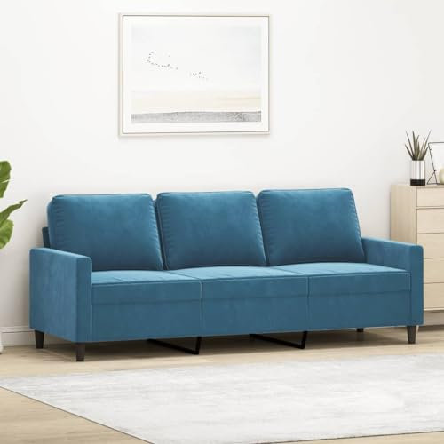 Cozynest 3-Sitzer Sofa Blau 180 cm Samt