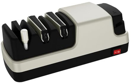 Affuteur Couteau 4 en 1 Aiguiseur Couteaux Professionnel Avec Des Abrasifs 100% Diamantés Et Des Guides D'angle De Précision. Knife Sharpener,Silver