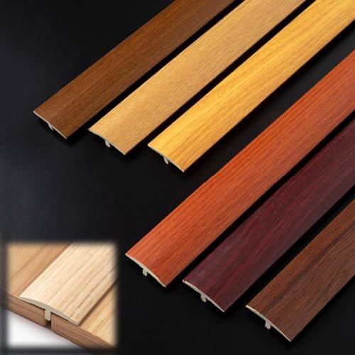 Barre De Décoration De Moulage En T, Bande De Transition De Sol En PVC Finition Grain De Bois, Bande De Couverture De Joint De Seuil, Pour Portes, Bande De Garniture De Bordure Bois À Carrelage ( Colo