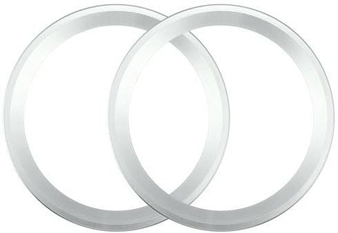X AUTOHAUX Universal 8 Subwoofer Speaker Rings Cover Spacers Speaker Audio Decorative Circle without Mesh Grille ABS Silver Tone - Pack of 2