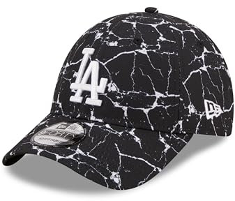 New Era LA Baseball Cap Los Angeles Kappe MLB gebogener Schirm verstellbar Dodgers Marmor schwarz - One-Size