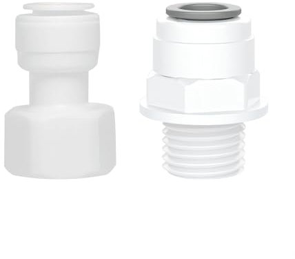 Qrity 1 Stück Schnellanschluss für Wasserfilter, 3/8 Weiblich/Außengewinde auf 3/8 Schnellverbinder, Rohrverschraubungen für Wasserfilter Umkehrosmose