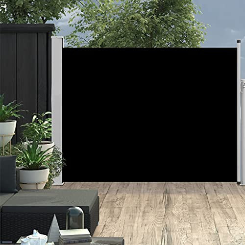 Einziehbare Markisen, Ersatzdach, Terrassenmarkise, einziehbare Seitenmarkise, 140 x 500 cm, Braun (Schwarz, 140 x 500 cm)