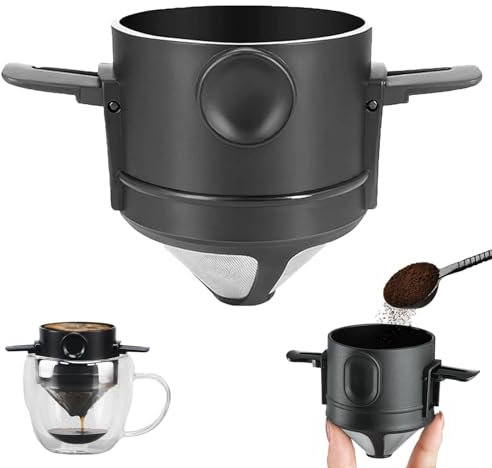 Coffee Filter Holder, Permanent Coffee Filter, Coffee Filter Cup Attachment, Coffee Filter Kein Filterpapier Erforderlich/Einfach Zu Tragen für Home Office Reisen Und Camping