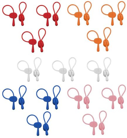 15 Piece Bundling Silicone Rope, Reusable Silicone Cable Ties, Rubber Cable Ties, Resealable Cable Ties