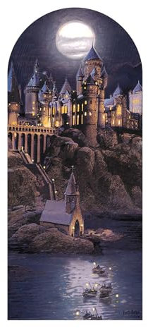 SC4521 Nighttime Hogwarts - Telón de Fondo y Tabla de velero, diseño de Fiesta de Harry Potter, Altura 185 cm