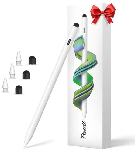Wouvey Stylus Pen for ipad - 18 Minutes Fast Charge ipad Stylus Pen for 2018-2024 Apple iPad Pencil Work with iPad Pro 11/12.9/13-inch, iPad Air 3/4/5 Gen, iPad Mini 5/6 Gen, iPad 6/7/8/9/10 (White)