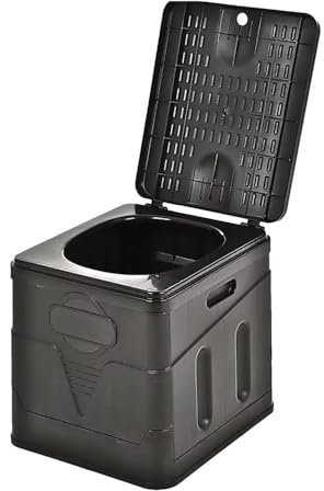 Portable Multi-Function Folding Toilet Compact Collapsible Toilet for Outdoor Camping Car Trips and Hiking Extendable Emergency Camping Toilet Water-Resistant and Odor-Proof Storage Box Car Toilet(Bla