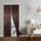 Magnétique De Porte d'hiver Chaud, 210x265cm vent Imperméable Isolation Phonique pour Porte d Entrée Intérieur/Patio/Coulissante(Café)