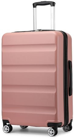 Kono 24 Moyenne Valise en Soute | Expansion Légère Bagages à Coque Rigide avec Serrures TSA et 4 Roues Spinner Doubles | Idéal pour Les Voyages et Les Affaires (Rose Nude, 65x43.5x25 cm)