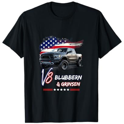 US Pick Up V8 Auto -Blubbern und Grinsen-Pick Up T-Shirt