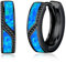 Midir&Etain Ohrringe Creolen mit Blauer Opal 925 Sterling Silber Hypoallergen Schwarzer 15mm Huggie Ohringe Schmuck Geburtstags Muttertag Geschenk für Herren Damen Mutter
