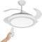 Lampara Ventilador de Techo con Luz LED, 107 CM - Silencioso de 30 W de Motor con 4 Aspas - Ventiladores de Techo con Tonos de Luz y Funcion Verano/Invierno con Temporizador (Blanco)