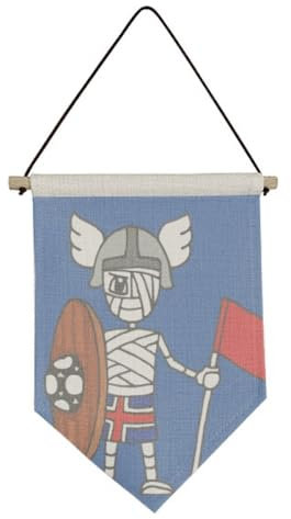 Bandera de lona de fútbol vikingo de Islandia para colgar en la pared