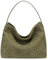 Schultertasche aus gewebtem Wildleder für Damen, Hobo-Tasche, elegante Handtasche, Umhängetasche für Arbeit, Reisen, Oliv/Blatt für mich (Leaf It to Me), Einheitsgröße