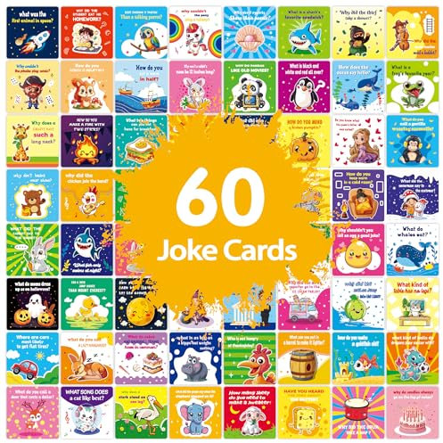 Lunch Box Jokes for Kids – 60 Fun & Inspirational Joke Cards with Motivational Notes, Cute Puns for Boys & Girls, Perfect for School Lunchbox & Back-to-School Gifts