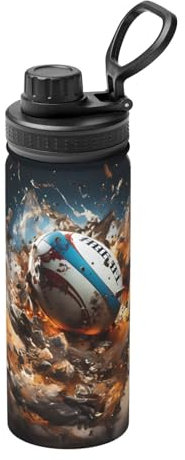 Phayah Rugby On Fire Bouteille d'hydratation en acier inoxydable à double paroi et isotherme sous vide