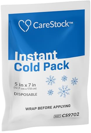 CareStock Cold Compress Instant Ice Pack [24 Pack] Disposable, Ice Packs for Injuries and Pain Relief, 5 in x 7 in
