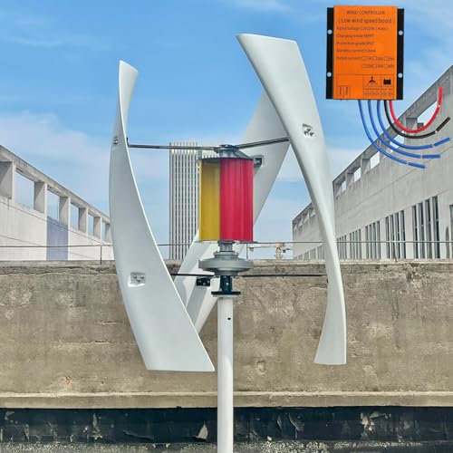 800W Windkraftanlage, 3 Blätter Geräuscharme Maglev Technologie, 12V 24V 48V, mit Laderegler für Haushalt, Industrie und Bauernhof (800 Watt 24 Volt)