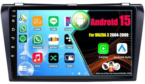 Radio de Coche 2 DIN para Mazda 3 2004-2009 Autoradio Android 15 con Wireless Carplay Android Auto WiFi Bluetooth GPS(8Core(8+256GB))
