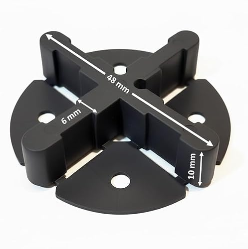 100 Stk. Fugenkreuze mit Teller 3 mm / 4 mm / 5 mm oder 6 mm Fugenbreite Fliesenkreuze Terrassenplatten Plattenteller Fugenkreuz mit Bodenplatte (6 mm Fugenbreite)