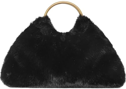Rebecca Minkoff Madeleine Mini Geldbörse Damen Kleine Handtasche mit Holz Ringgriff Schwarz