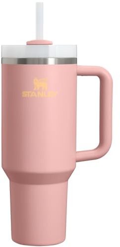 STANLEY Quencher H2.0 Tumbler with Handle and Straw 40 oz | Flowstate 3-Position Lid | Cup Holder Compatible for Travel | Insulated Stainless Steel Cup | BPA-Free | Peach Rose