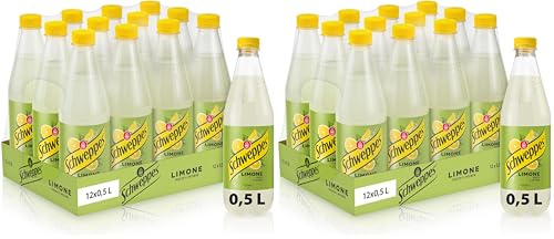 Schweppes Limome, Bevanda Gassata dal gusto Fresco e Agrumato, 12x 500ml Perfetta per Aperitivi e Cocktail. Bevanda Dissetante dal Gusto ricco e Biilanciato (Confezione da 2)