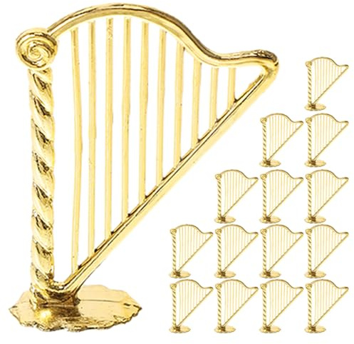NIYANGLE Miniatur Harfen Ornamente 30 Stück Kleine Harfen Dekoration Musikalischer Weihnachtsschmuck für Wohn und Bürodekor