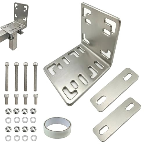 Balkonfächerhalter Adapter für Balkongeländer,Ohne Bohren,Halterung aus Edelstahl für Rundes Geländer, Befestigung für Balkonfächer und Seitenmarkisen bis 160 x 160 cm (Für Vierkantrohr)