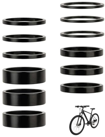PureSphere 12Pcs Aluminium Bike Headset Spacers 1-1/8 for MTB Road Bikes | PureSphere 12Pcs Aluminium Bike Headset Spacers, 4 Sizes 1-1/8 Inch Lightweight for MTB Road Bike Handlebar Adjustment
