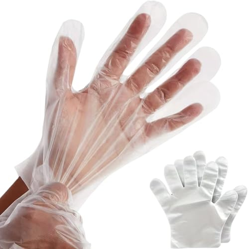 topolenashop Guanti Monouso in PE 100 Pezzi – Guanti Trasparenti Usa e Getta Taglia Unica – Guanti Domestici per Alimenti, Cucina, Pulizia, Catering e Uso Quotidiano 2406599