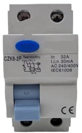 Interruptor diferencial de tipo magnético de 2 polos, 16 A, 20 A, 25 A, 32 A, 40 A, 50 A, 63 A, RCCB, ELCB, RCD, interruptor diferencial de corriente residual, RCCB unipolar(A Class EM Type,2P10A30MA)
