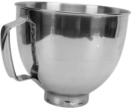 Zerodis Bol à Mélanger en Acier Inoxydable Bol Mélangeur en Acier Inoxydable 5L en pour Cuisine avec Fond Antidérapant pour Batteurs sur Socle Cuisson Cuisson