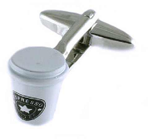Select Gifts Cuff Links Gemelos~taza de café~Bean cuadro personalizado grabado
