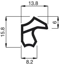 Gedotec Zugluftstopper für Zimmertür M 2246 | 1 Rolle - PVC Türrahmen Dichtung | Länge: 5 m | Falzbreite: 12 mm | Türdichtung für Eisen-Metall-Zargen grau | zum Abdichten von Türen | Türgummi