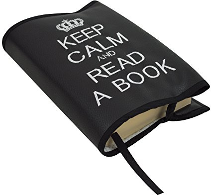 Borda y más Kalender, Notizbuch und Buchhülle, Buchumschlag oder Schutzhülle für Bücher und Tagebücher auf Öko-Leder. Keep Calm. Verfügbar in mehrere Farbene. (Schwarz/Weiß)