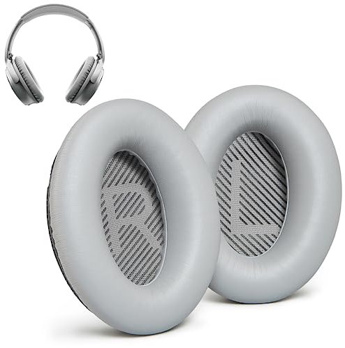 AHG Accessory House Global qc Replacement Ear Pads Cushions Compatible with Bose QuietComfort 35 II / QC35, QCSE, QCSC and QC45 wireless Headphones (Grey) - Premium Material | Extra Thick | Durable