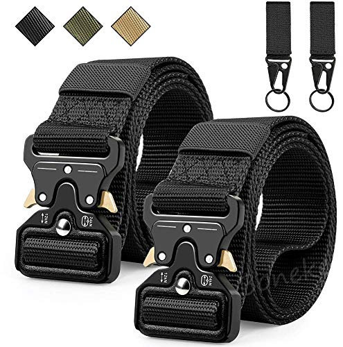 Taktischer Gürtel, Herren Schwerlast Militär Nylon Web Gürtel, Schnellverschluss Metall schnalle Bund mit Taktischen Molle Schlue sselhaken