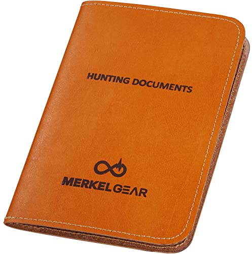 Merkel Gear Jagdscheinetui Hunting Documents aus hochwertigem Lederfaserstoff Braun
